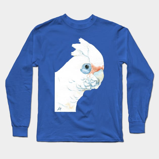 Little corella cockatoo painting - watercolor australian parrot wildlife Long Sleeve T-Shirt by Oranjade0122